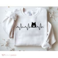 Black Cat With Coffee Cute Cats And Coffee Lover Sweatshirt thumb 2