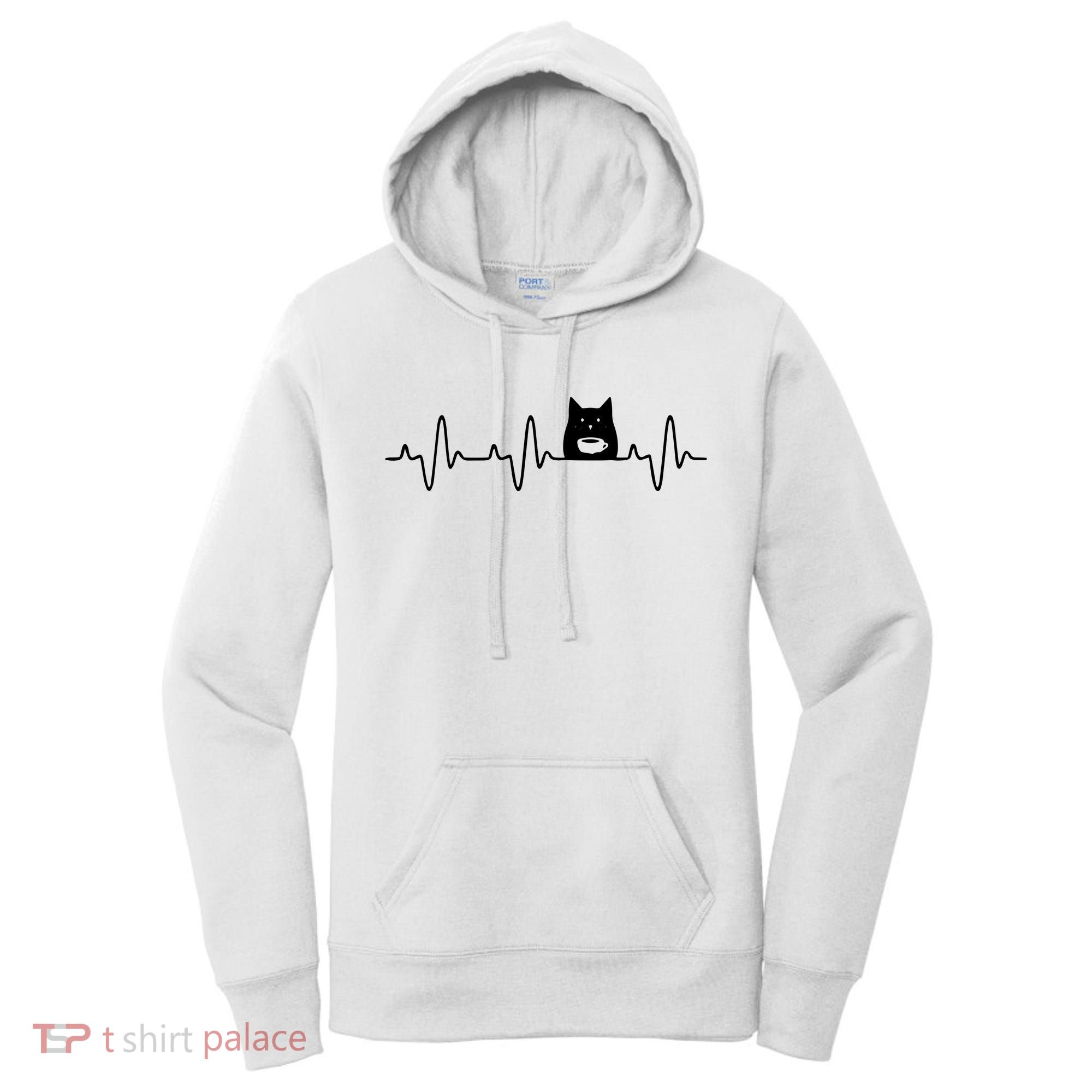 Black Cat With Coffee Cute Cats And Coffee Lover Women's Hoodie