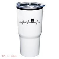 Black Cat With Coffee Cute Cats And Coffee Lover Tumbler thumb 0