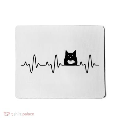 Black Cat With Coffee Cute Cats And Coffee Lover Mousepad