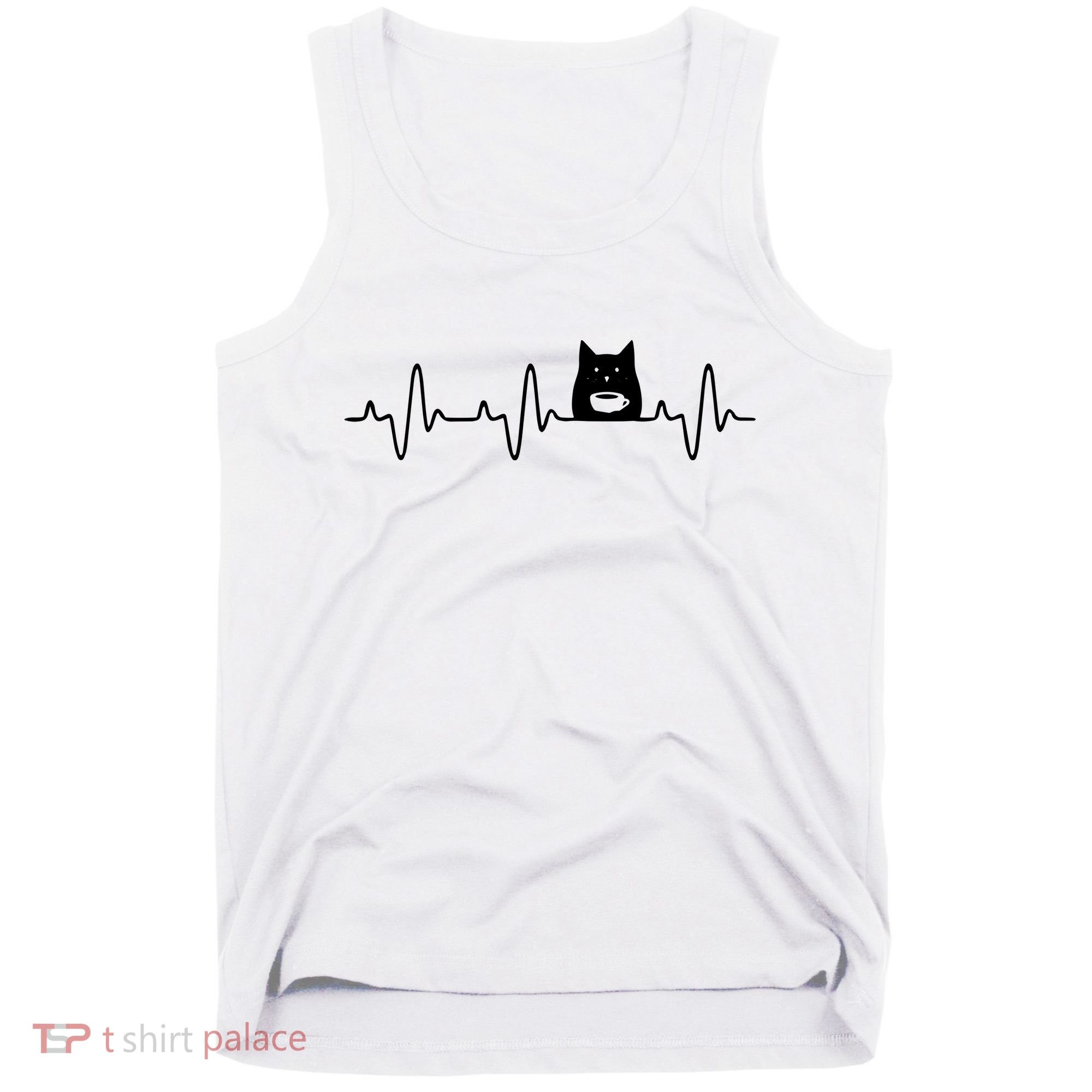 Black Cat With Coffee Cute Cats And Coffee Lover Tank Top