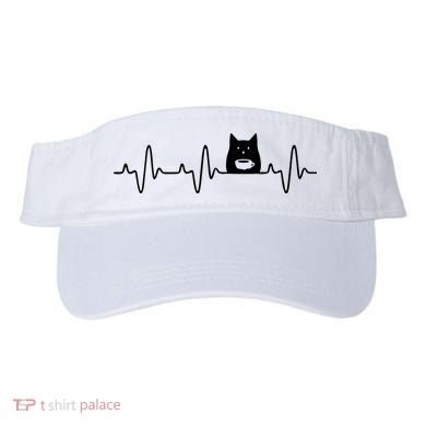 Black Cat With Coffee Cute Cats And Coffee Lover Visor