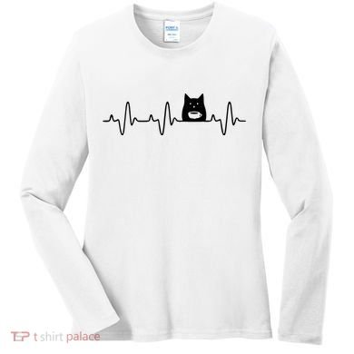 Black Cat With Coffee Cute Cats And Coffee Lover Women's Long Sleeve Shirt