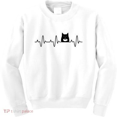 Black Cat With Coffee Cute Cats And Coffee Lover Kids Sweatshirt
