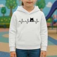 Black Cat With Coffee Cute Cats And Coffee Lover Kids Hoodie thumb 3