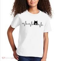 Black Cat With Coffee Cute Cats And Coffee Lover Kids T-Shirt thumb 2