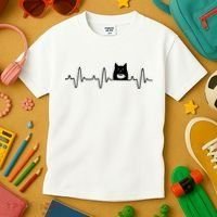 Black Cat With Coffee Cute Cats And Coffee Lover Kids T-Shirt thumb 3