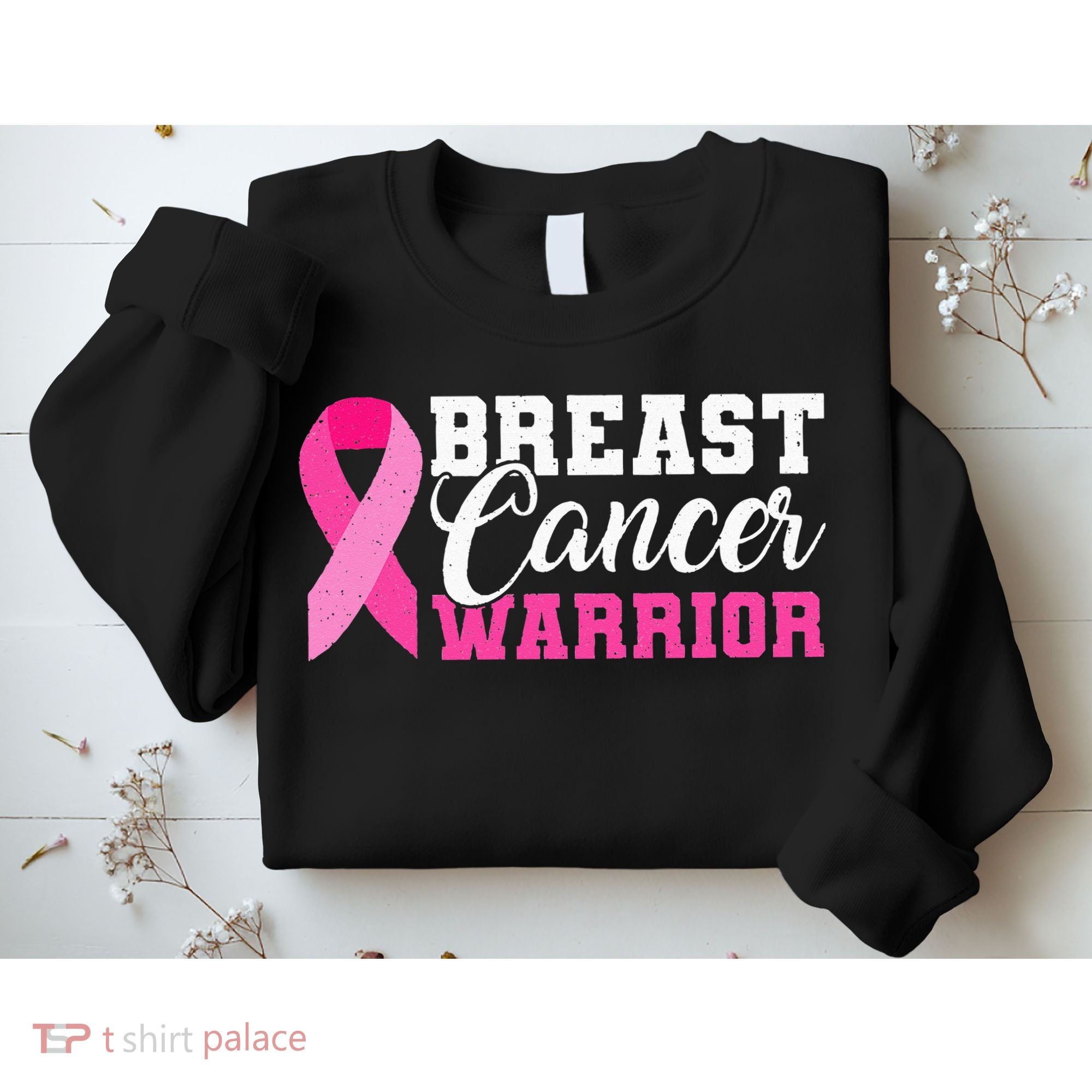 Breast Cancer Warrior Pink Ribbon Sweatshirt