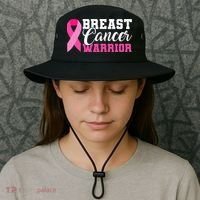 Breast Cancer Warrior Pink Ribbon Bucket Hat thumb 3