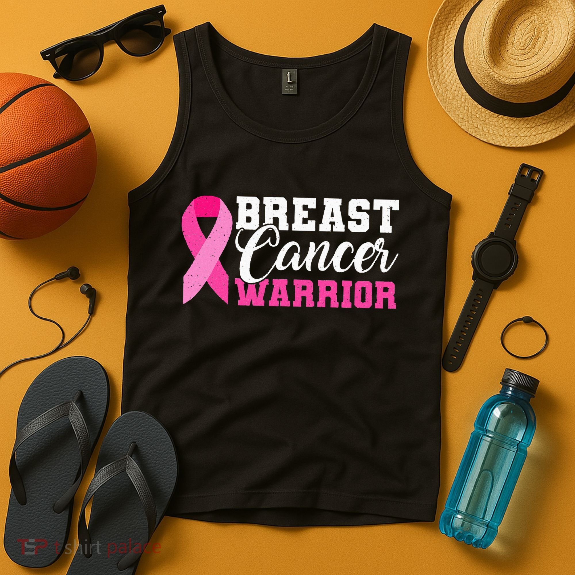 Breast Cancer Warrior Pink Ribbon Tank Top