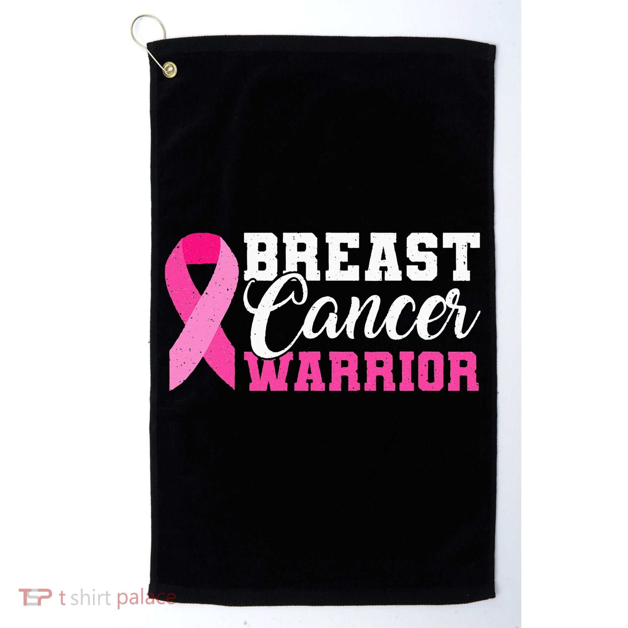 Breast Cancer Warrior Pink Ribbon Golf Towel
