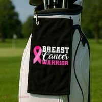 Breast Cancer Warrior Pink Ribbon Golf Towel thumb 2