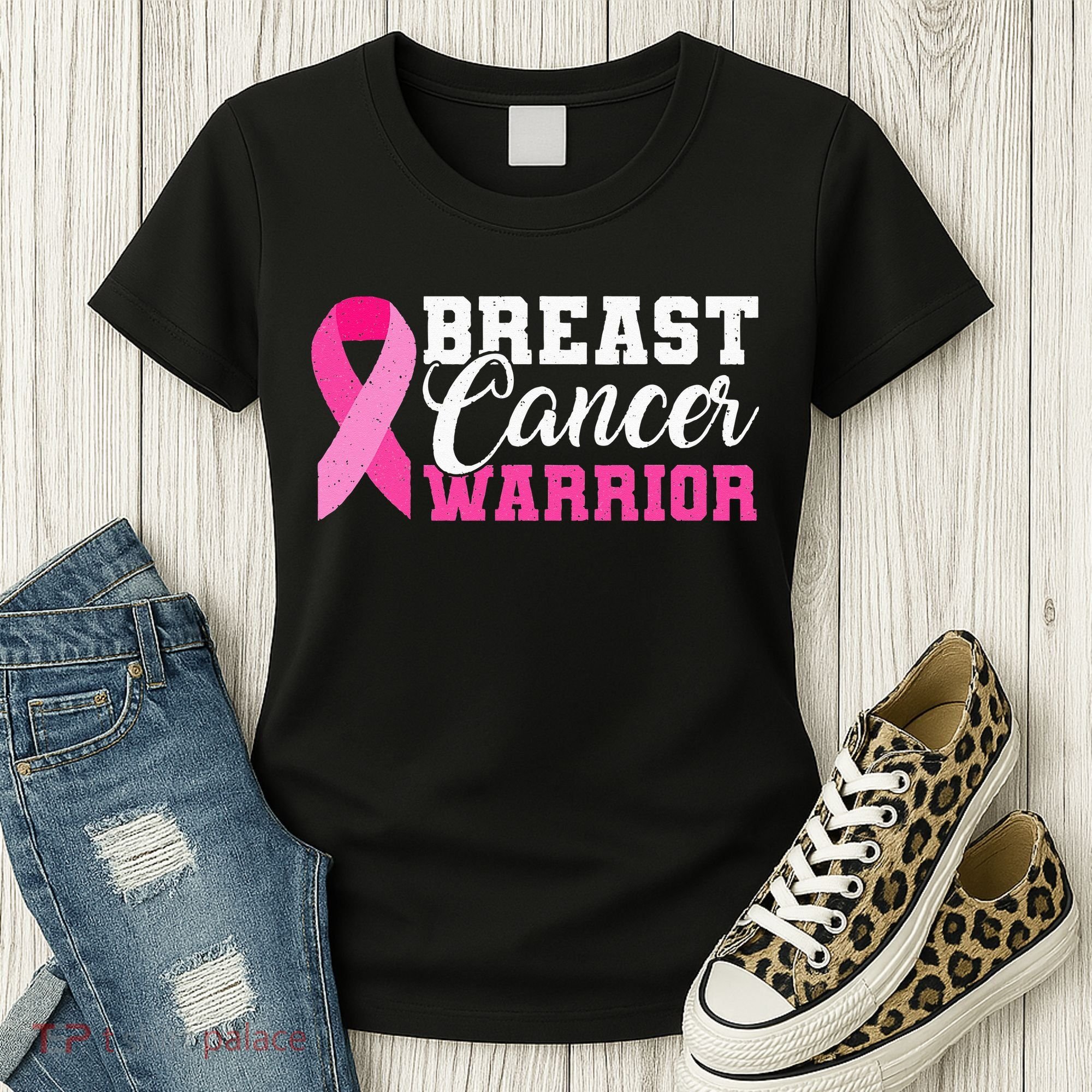Breast Cancer Warrior Pink Ribbon Women's T-Shirt