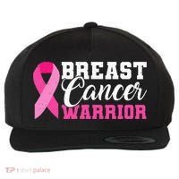 Breast Cancer Warrior Pink Ribbon Wool Snapback Cap thumb 0