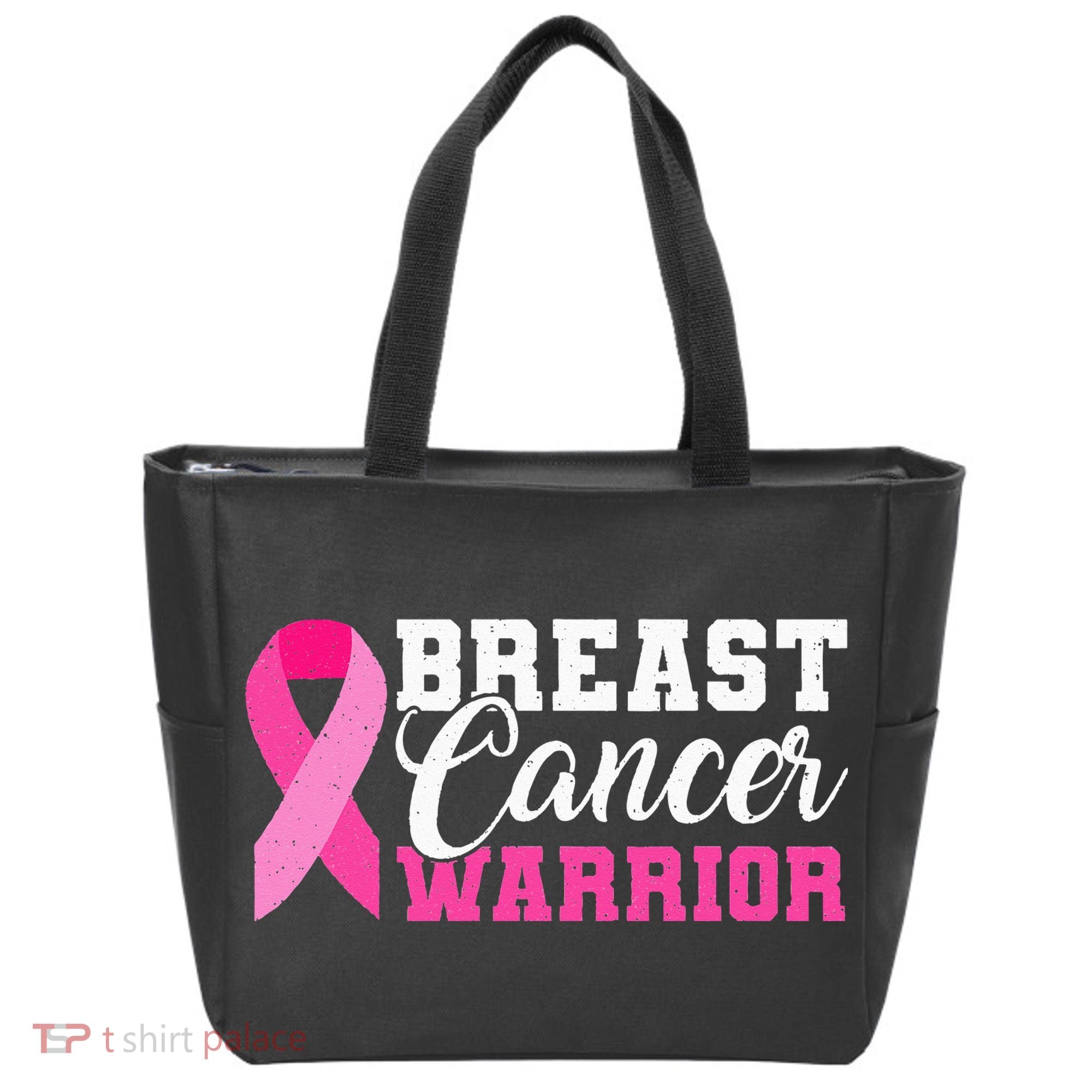 Breast Cancer Warrior Pink Ribbon Tote Bag