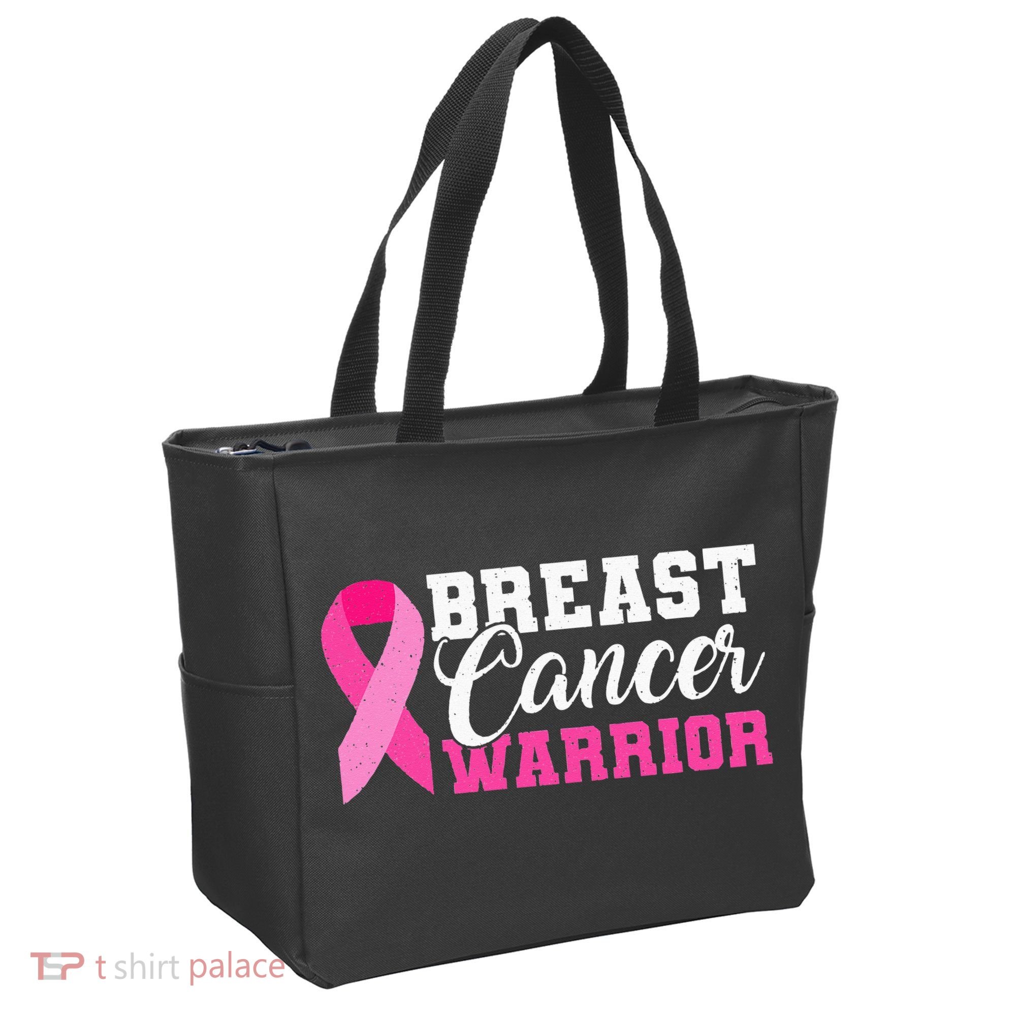 Breast Cancer Warrior Pink Ribbon Tote Bag