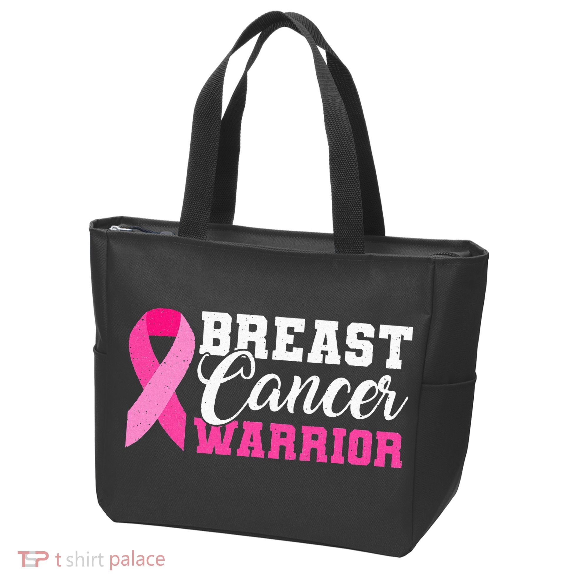 Breast Cancer Warrior Pink Ribbon Tote Bag