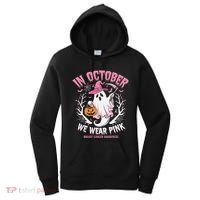 Breast Cancer Women Halloween Ghost In October We Wear Pin.K Women's Hoodie thumb 0