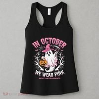 Breast Cancer Women Halloween Ghost In October We Wear Pin.K Women's Tank Top thumb 3