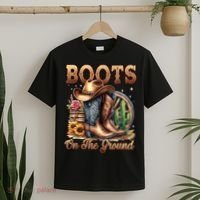 Boot Cowboy Western Cowgirl Linedance  T-Shirt thumb 2
