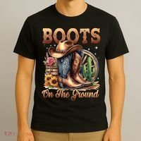 Boot Cowboy Western Cowgirl Linedance  T-Shirt thumb 3