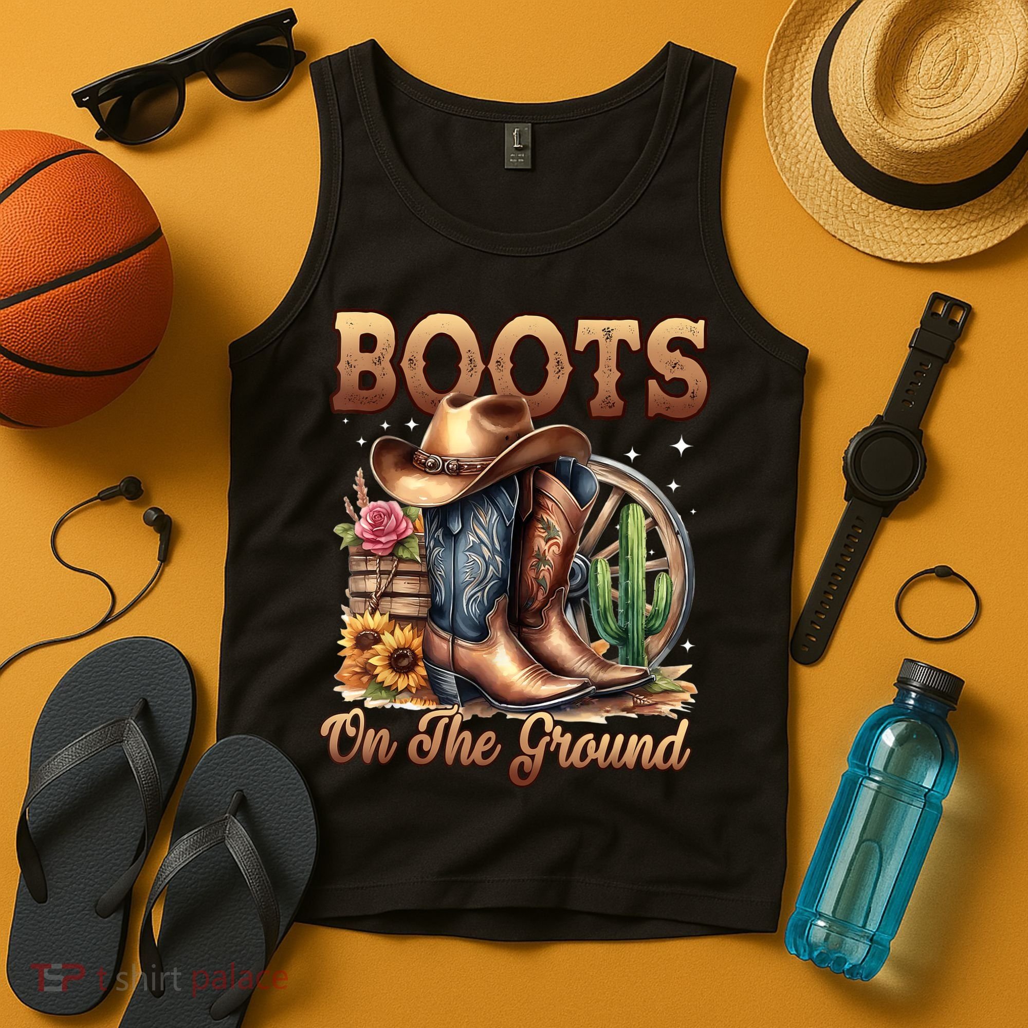 Boot Cowboy Western Cowgirl Linedance  Tank Top