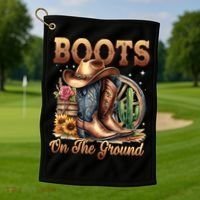 Boot Cowboy Western Cowgirl Linedance  Golf Towel thumb 1