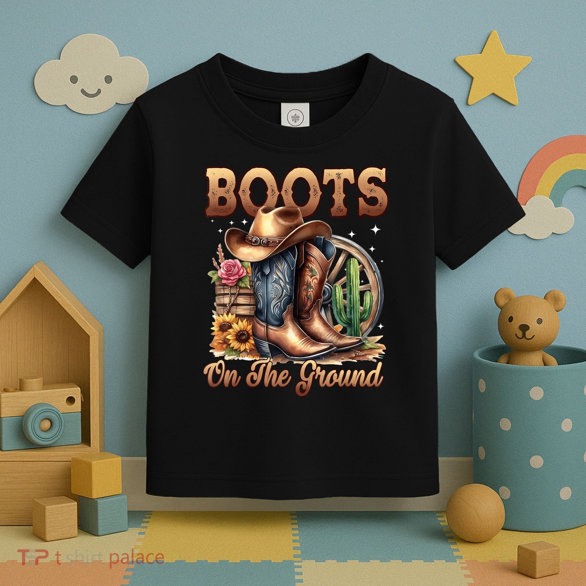 Boot Cowboy Western Cowgirl Linedance  Toddler T-Shirt