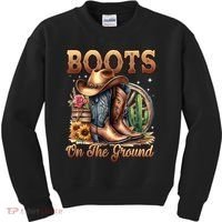 Boot Cowboy Western Cowgirl Linedance  Kids Sweatshirt thumb 0