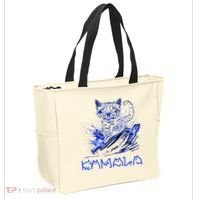 Blue Cats Wave For Kamala Funny Kamala Harris Cat Ladies Tote Bag thumb 2