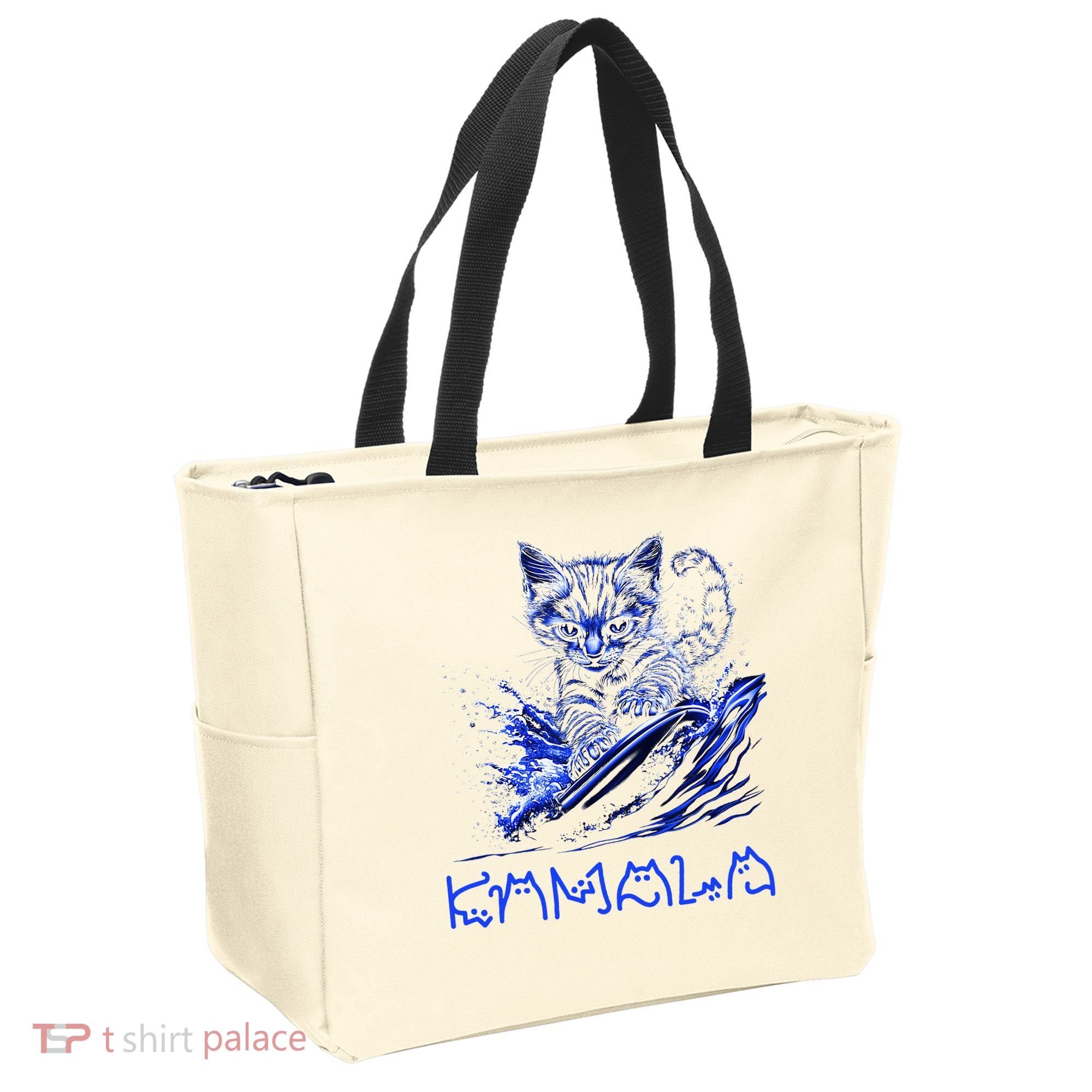 Blue Cats Wave For Kamala Funny Kamala Harris Cat Ladies Tote Bag