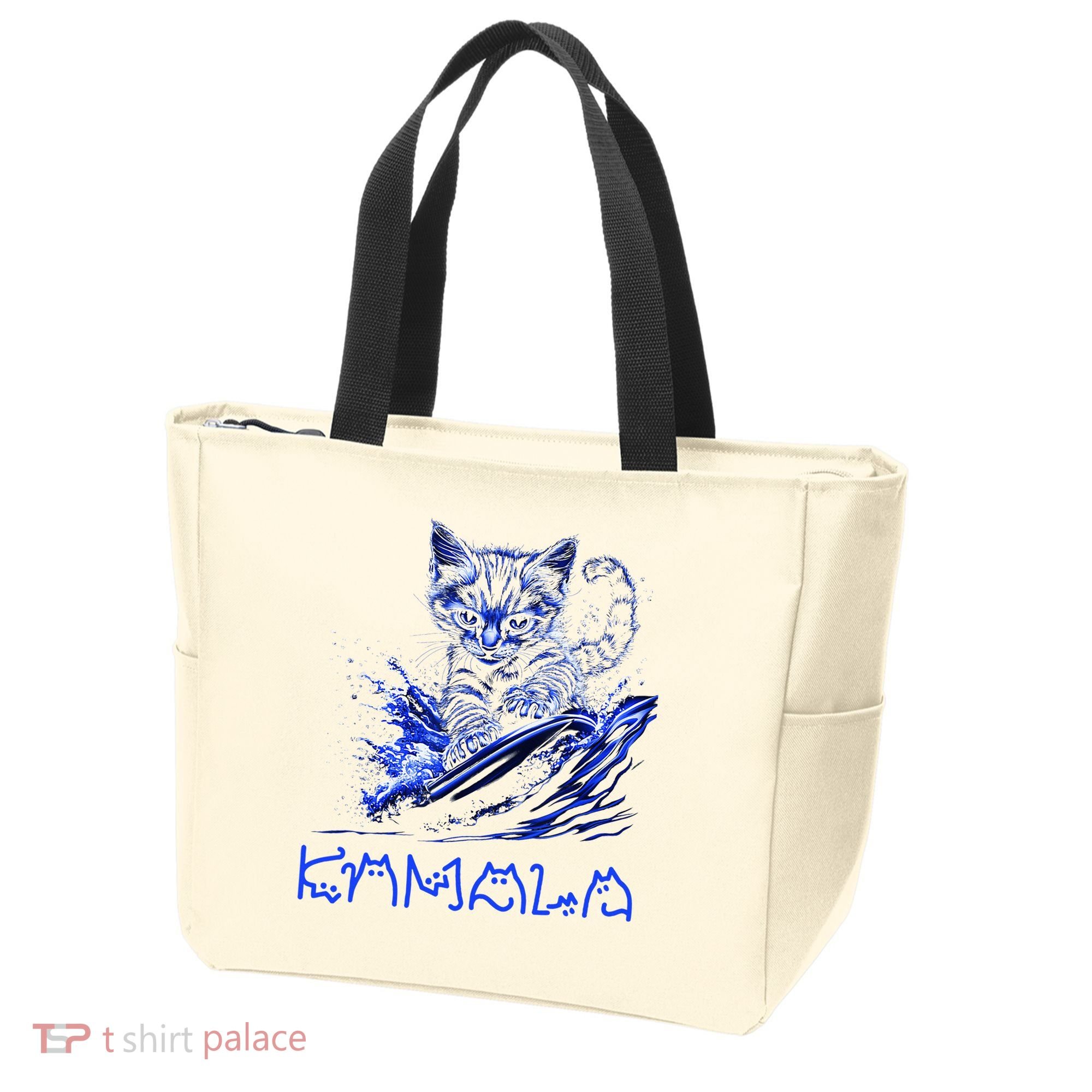 Blue Cats Wave For Kamala Funny Kamala Harris Cat Ladies Tote Bag