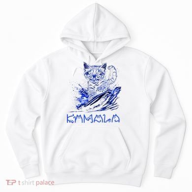 Blue Cats Wave For Kamala Funny Kamala Harris Cat Ladies Hoodie