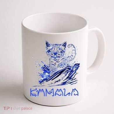 Blue Cats Wave For Kamala Funny Kamala Harris Cat Ladies Coffee Mug back