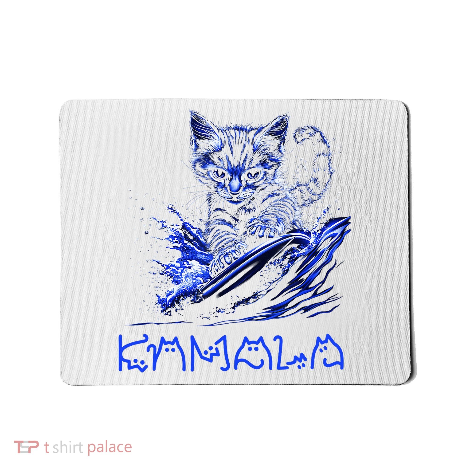 Blue Cats Wave For Kamala Funny Kamala Harris Cat Ladies Mousepad