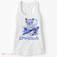 Blue Cats Wave For Kamala Funny Kamala Harris Cat Ladies Women's Tank Top thumb 0