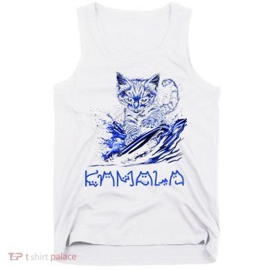Blue Cats Wave For Kamala Funny Kamala Harris Cat Ladies Tank Top