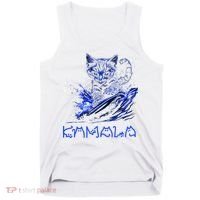 Blue Cats Wave For Kamala Funny Kamala Harris Cat Ladies Tank Top thumb 0