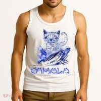 Blue Cats Wave For Kamala Funny Kamala Harris Cat Ladies Tank Top thumb 3