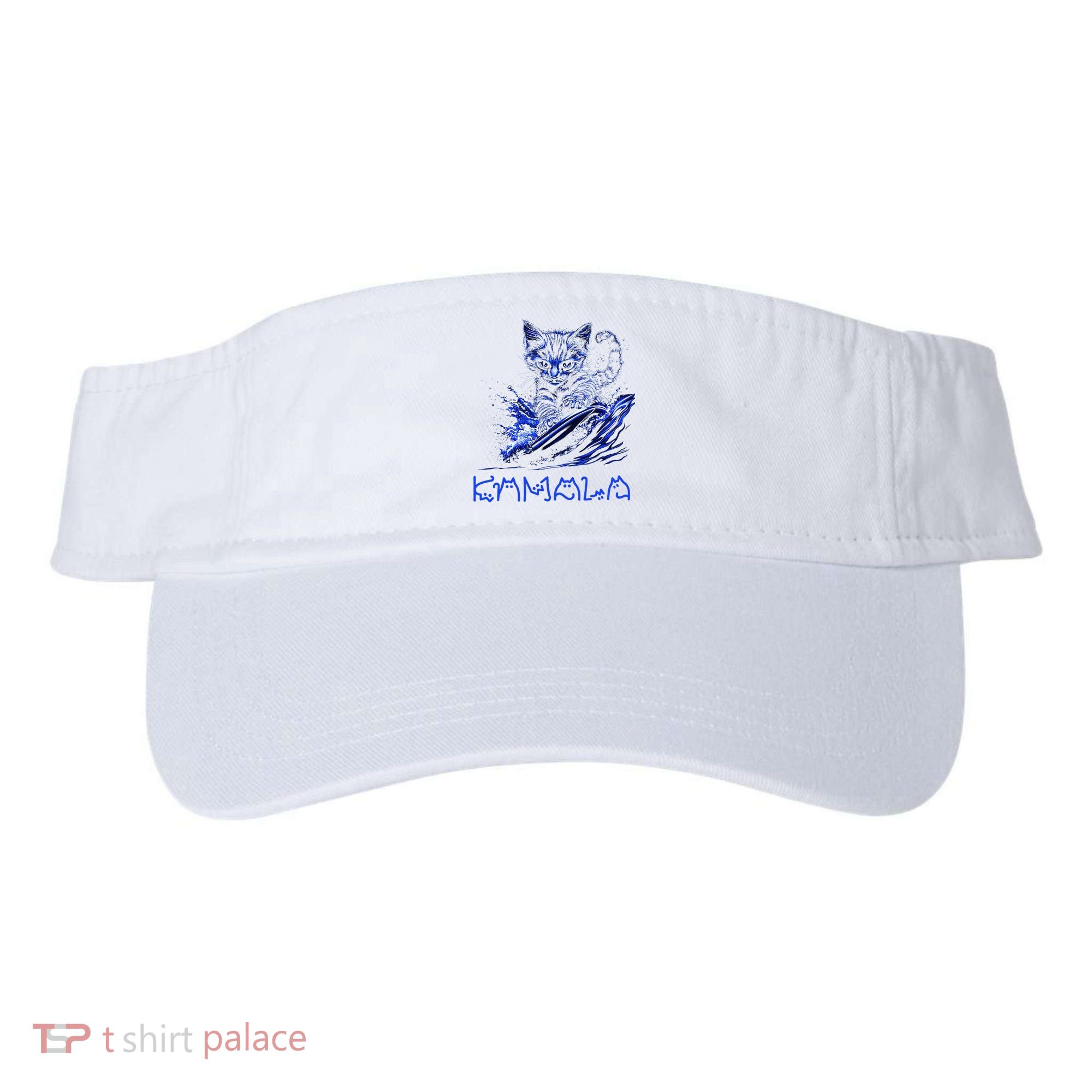 Blue Cats Wave For Kamala Funny Kamala Harris Cat Ladies Visor