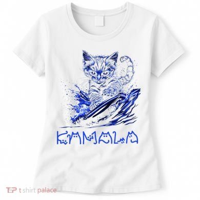 Blue Cats Wave For Kamala Funny Kamala Harris Cat Ladies Women's T-Shirt
