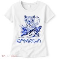 Blue Cats Wave For Kamala Funny Kamala Harris Cat Ladies Women's T-Shirt thumb 0