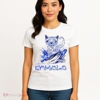 Blue Cats Wave For Kamala Funny Kamala Harris Cat Ladies Women's T-Shirt thumb 4