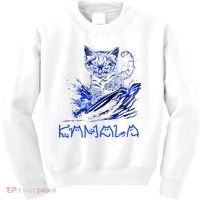 Blue Cats Wave For Kamala Funny Kamala Harris Cat Ladies Kids Sweatshirt thumb 0