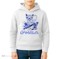 Blue Cats Wave For Kamala Funny Kamala Harris Cat Ladies Kids Hoodie thumb 4
