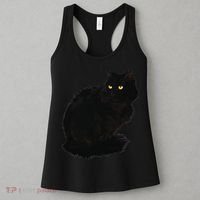 Black Cat Women Spooky Yellow Eyes Halloween Cat Women's Tank Top thumb 3