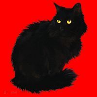 Black Cat Women Spooky Yellow Eyes Halloween Cat Santa Hat thumb 1