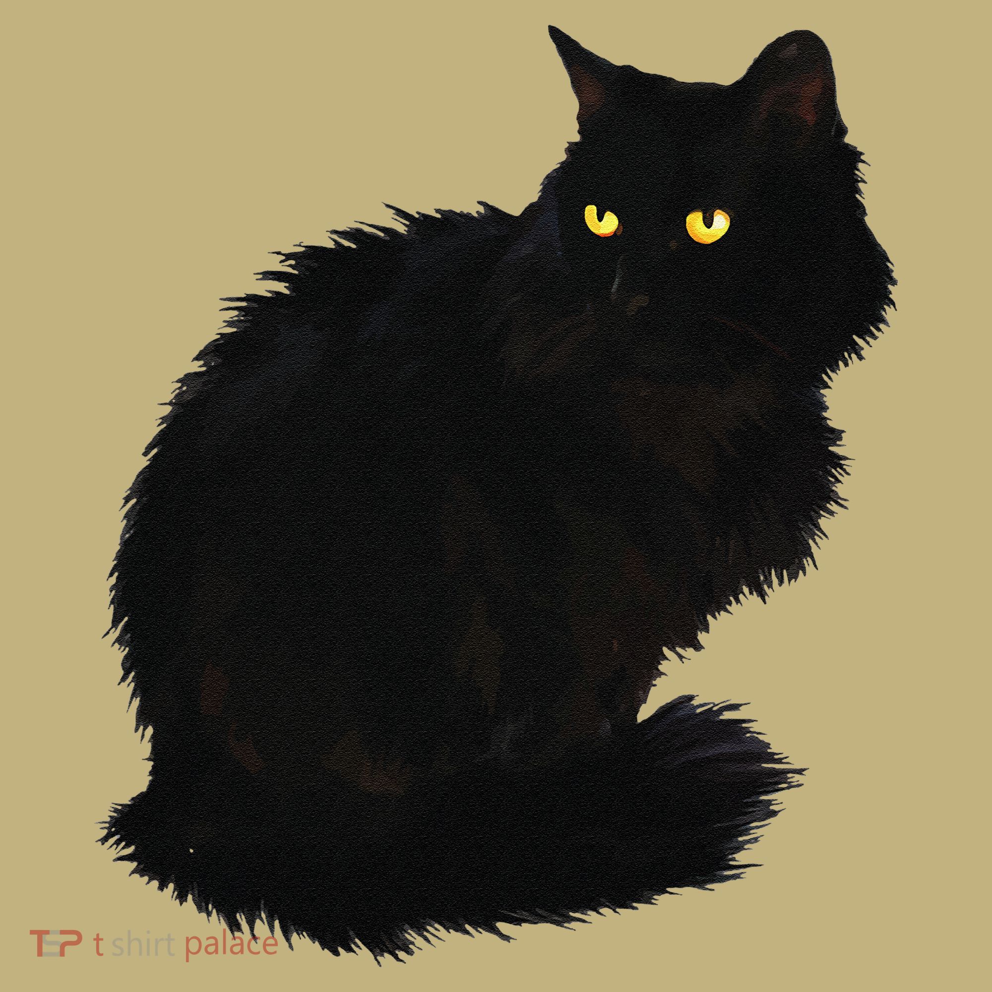 Black Cat Women Spooky Yellow Eyes Halloween Cat Kids T-Shirt