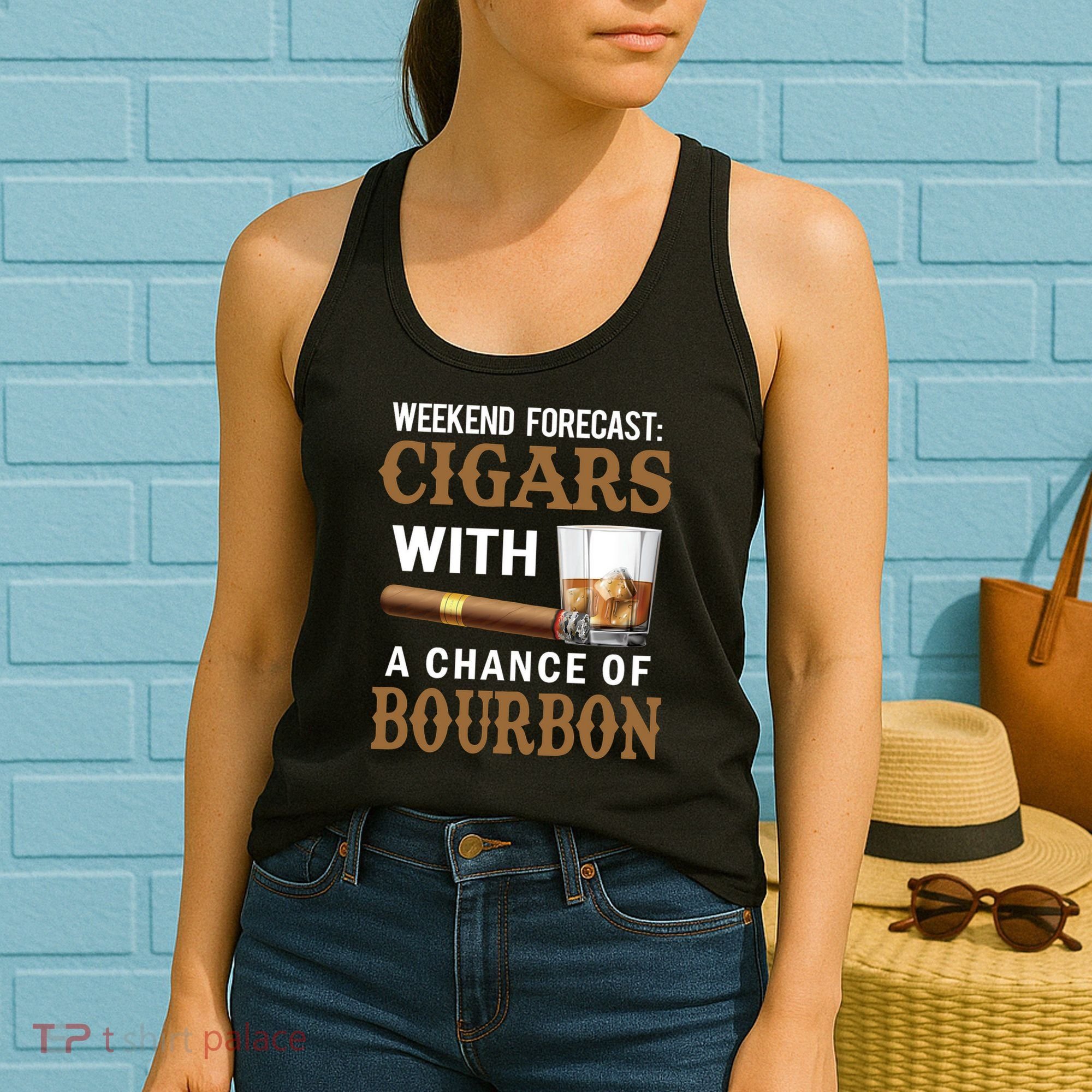 Bourbon, Cigar, Whiskey, Alcohol, Funny Women's Tank Top