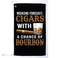Bourbon, Cigar, Whiskey, Alcohol, Funny Golf Towel thumb 0